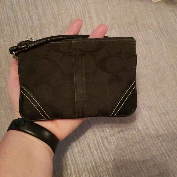Black Coach wristlet - Picture 2 of 4